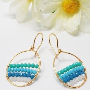 Dangle earrings gold filled Small Hoops